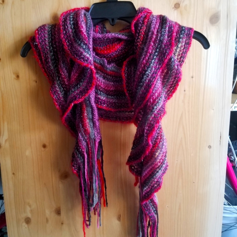 Pink multi color scarf